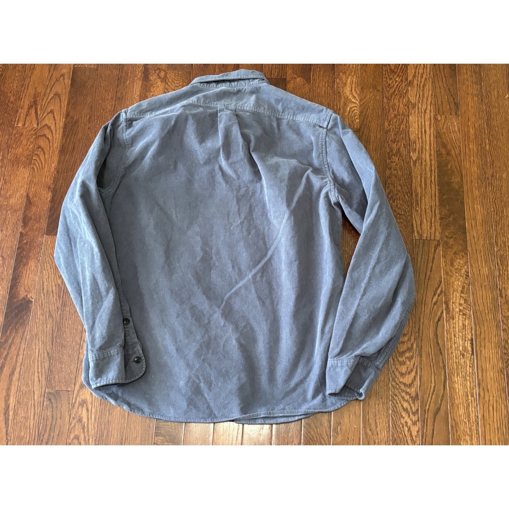 J.Crew Garment Dyed Corduroy Workshirt Men's Large Blue 2 Pocket AZ426 Heritage - Picture 6 of 8